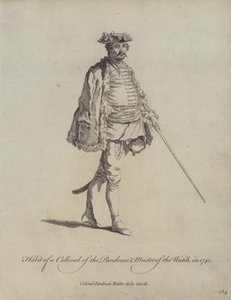 Kostuum van een kolonel van de Pandours en meester van de wacht in 1742